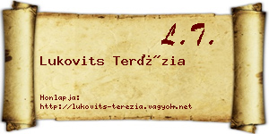 Lukovits Terézia névjegykártya